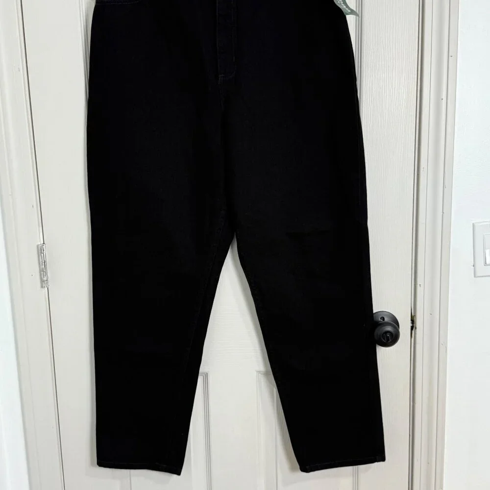 LL‎ Bean Jeans Womens 16 Petite Black Original Fit Relaxed 100% Cotton High Rise - Picture 6 of 16